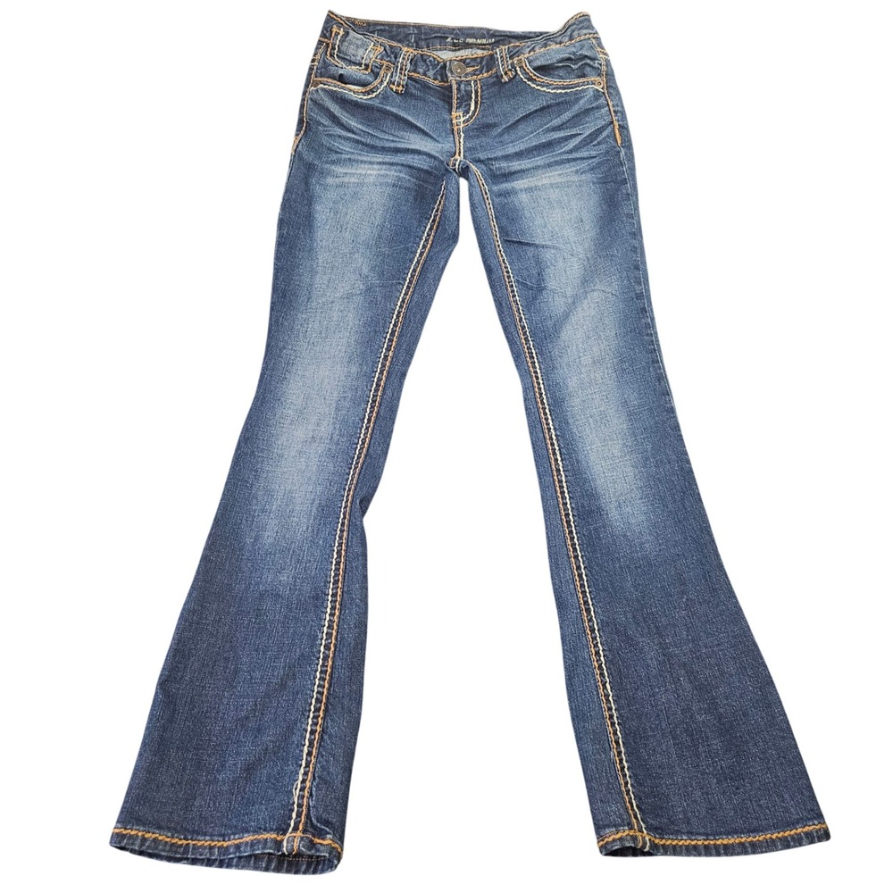 Z Co‎ Bootcut Jeans Juniors Size 5 Blue Low Rise Y2K Skate Streetwear Denim